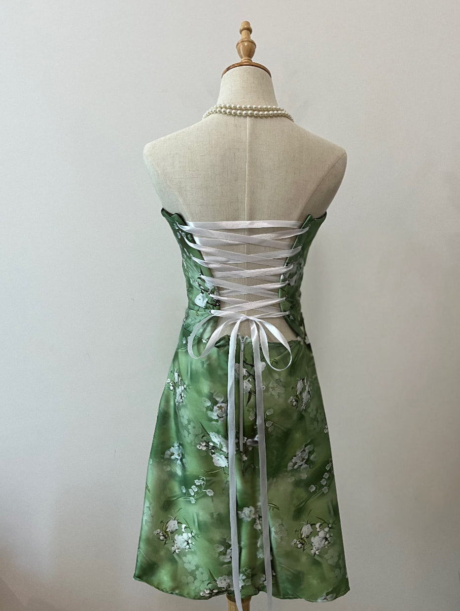 Eden Mini Silk Corseted Dress